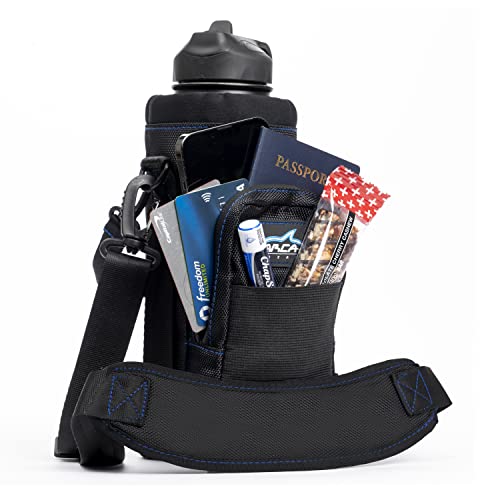 Arca Gear 40 oz Hydro Carrier - Insulated Water Bottle Sling w/Carry Handle, Shoulder Strap, Wallet and Two Pouches - The Perfect Flask Accessory (Frost Grey) - color: Frost Grey