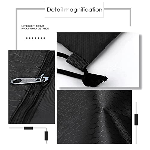 Drawstring Backpack Bag, Waterproof Draw String Back Sack with Zip Pocket, Gym Drawstring Bags Swim Bag for Men Women - color: Black, Upgraded