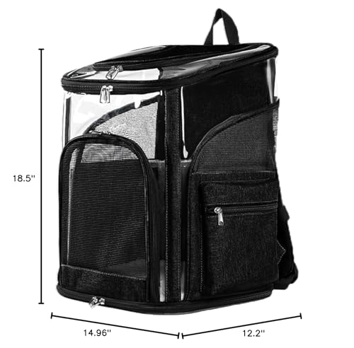 Cat Carriers Dog Carrier Pet for Small Medium Cats Dogs Puppies up to 25 Lbs, TSA Airline Approved Soft Sided, Collapsible Travel Puppy - Black Grey (M: 13" LX11.4 WX17.3 H, Black) - color: Black, size: M: 13"LX11.4"WX17.3"H