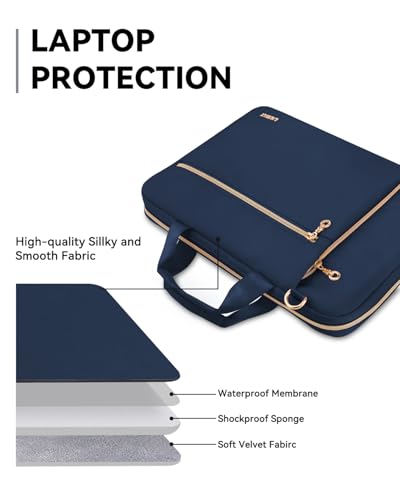 Laptop Case Bag Women Men Computer Sleeve Compatible with MacBook/Dell/HP/Acer/ASUS/LG, Waterproof Shoulder Carrying Briefcase, Blue, 15.6-16 Inch - color: Blue, size: 15.6 inch