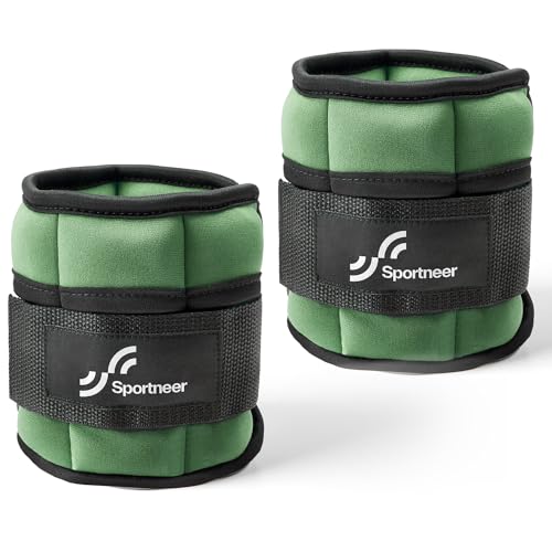 Sportneer Adjustable Ankle Weights for Women and Men 7 lbs/Pair Adjustable Leg Weights with Secure Straps, Strength Training Weighted for Yoga, Walking, Running, Aerobics, Gym, Physical Therapy - color: Olive