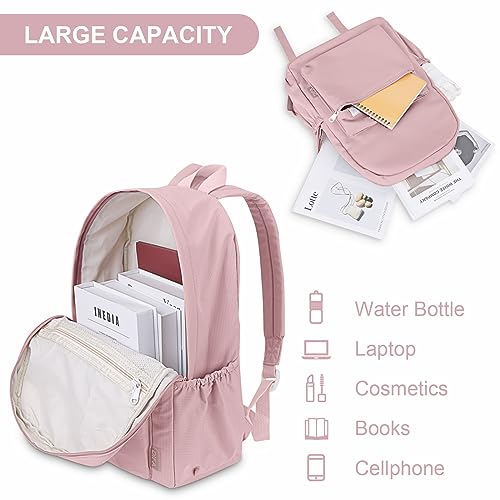 YFGBCX Cute Aesthetic Backpack for Women Solid Color Backpacks Lightweight Classic Backpack for Women Laptop Backpacks - color: Pink