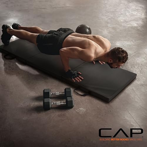 CAP Barbell All Purpose Folding Anti Tear Exercise Training Aerobic Fitness Gym & Gymnastics Balance Mat | Multiple colors - color: Pink, style: 6' x 2' x 2.0" Thick