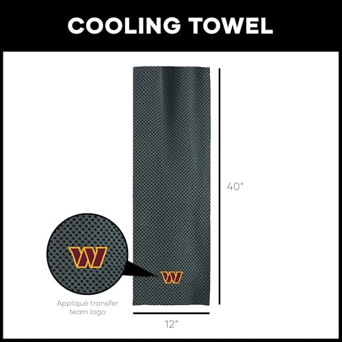 Northwest NFL Washington Commanders Cooling Towel, 12" x 40", Charcoal - color: Washington Commanders