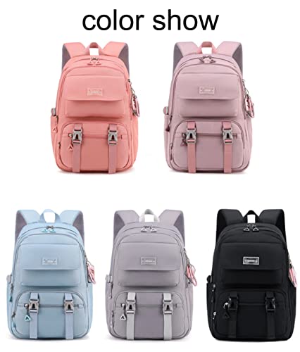 JiaYou Teen Girls Casual Backpack High Middle School Daypack Women Daily Travel Laptop Bag (2# Black, 26 Liters) - color: 2# Black