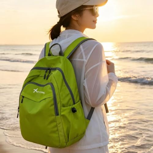 Geboldil Men's and women's lightweight foldable hiking travel backpack waterproof camping backpack green - color: Green
