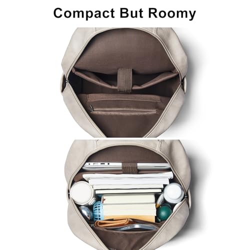 Leresas 37L Backpack Purse for Women Men Vegan Leather Teacher College Bag Daypack Work Business Back Pack Fashion Travel Back Pack Light Grey - color: Light Grey