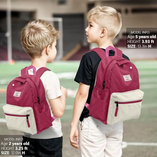 Toddler Backpack for Boys 2-5: Preschool Kindergarten 13" Daycare Backpacks Fit A4 Folder - color: Milk Strawberry, style: Ages 2-5 (13" H Fit A4 Folder)