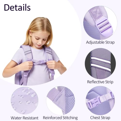 abshoo Kindergarten Backpack for Girls Preschool Backpacks School Bookbag for Kids 4-6(Purple) - color: Purple