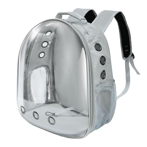 Cat Backpack, Airline Approved Bubble Carrying Bag for Small Medium Dogs Cats, Space Capsule Pet Carrier Dog Hiking Backpack Travel Carrier (Grey) - color: Grey