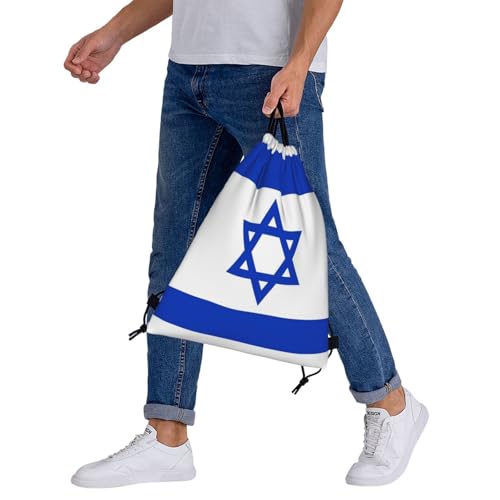 Israel Flag Drawstring Bag Sport Gym Backpack Beach Travel Sack Draw String Yoga Bag For Men Women - color: Israel Flag