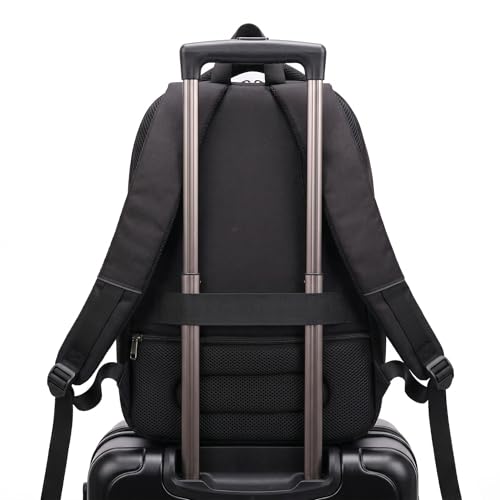 Laptop Backpack for Business Travel and Flight Water Resistant with USB Charging Port Lightweight Durable Large bag for Men and Women Fits 15.6 Inch Laptop Black
