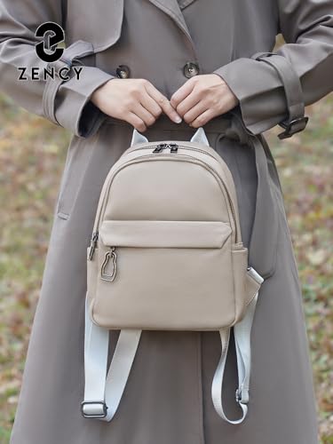 zency Women's Soft Leather Backpack, Natural Urban Daily Rucksack with Many Pockets (Dark Grey) - color: Dark Grey