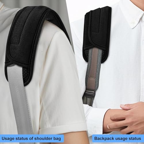 ZINMARK 2-Pack Ultra-Thick 3D Shoulder Pad, Dual-Side Anti-Slip Cushion for Luggage Bag Straps Crossbody Guitar Backpack, Long & Comfortable,Black