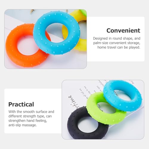 Didiseaon 4pcs Hand Grip Strengtheners Set, Multi-functional Silicone Finger Exercising Rings with 30-60lb Resistance, Hand Grip Trainers for Fitness, Rehabilitation, and Muscle Training