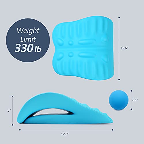 RESTCLOUD Back Stretcher for Back Pain Relief, Back Stretching Cushion, Chronic Lumbar Support Pillow Helps with Spinal Stenosis, Herniated Disc and Sciatica Nerve Pain Relief Lumbar Stretcher - color: Blue