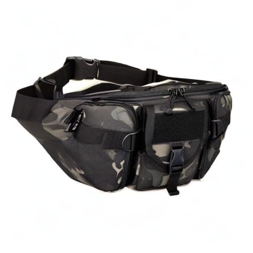 CREATOR Tactical Waist Pack Military Fanny Pack Outdoor Army Waist Bag Large Waist Pack for Daily Life Cycling Camping Hiking Hunting Fishing Black Camo Black - color: Camo Black