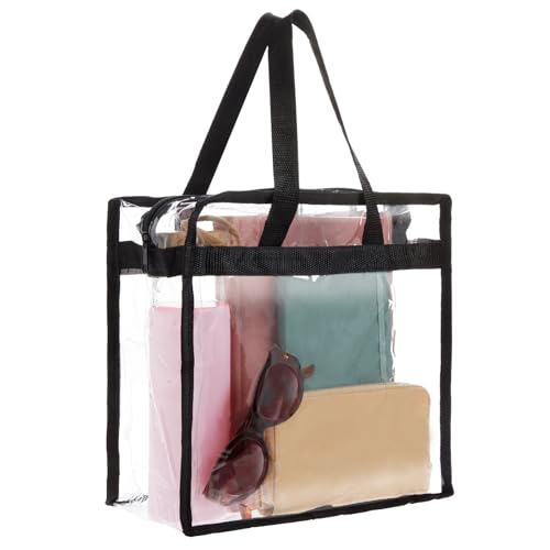Juvale Clear Stadium Approved Bags - 12x6x12 Large Transparent Tote Bags with Zippers and Handles - size: 2 Pack