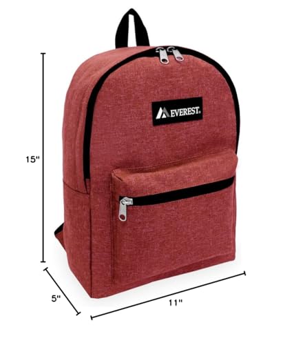 Everest 1045DM Denim Basic Backpack, Dark Red, One Size - color: Dark Red
