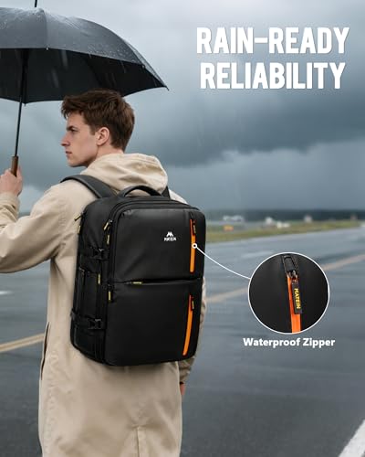 MATEIN Personal Item Travel Backpack 18x14x8 for Spirit Airlines, Black | Shoe Compartment Detachable, Expandable, Underseat Backpack, Fit 17" Laptop, Airplane Approved, Carry on Bag Luggage, Mochila - color: Black
