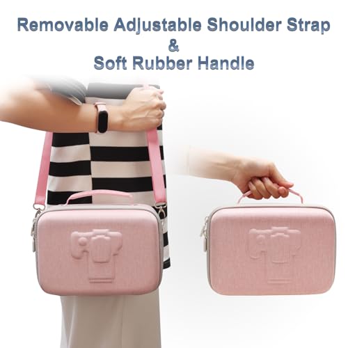 Camera Case Bag Compatible with Canon EOS Rebel T7/R50/R6 Mark II/R100/R50 V/T6/R8/R10/R5 Mark II/RP/R7/5D Mark IV/SL3/R5/T100 DSLR SLR Camera, Len and Tripod with 4 Dividers and Shoulder Strap, Pink - color: Pink, size: Small