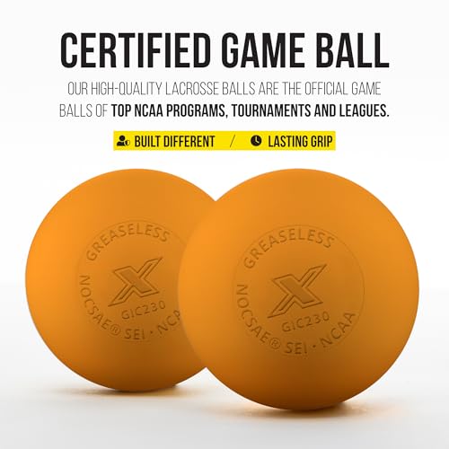 PEARL X Greaseless Lacrosse Balls by Guardian Innovations - Official Ball of NCAA Championships - Meets NOCSAE Standards and SEI/NCAA Certified - color: Orange, size: 20 Pack