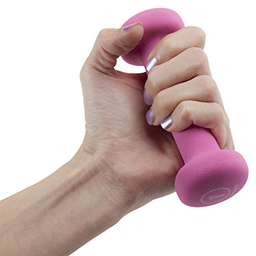 Crown Sporting Goods Neoprene Body Sculpting Hand Weights (1-Pair) - color: Fuchsia, size: 1-Pound
