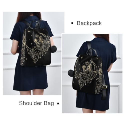 ALAZA Sacral Night Woman Witch on Moon Star Trips Hiking Camping Rucksack Pack for Women - color: Multi 1