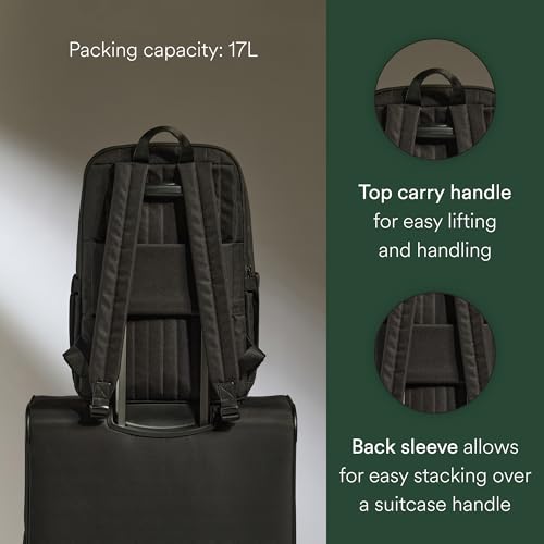 ANTLER - Urban Light Backpack, Rucksack with Laptop Pocket, Suitcase Sleeve, Travel, Work, Gym Bag for Men Women - Black - color: Black