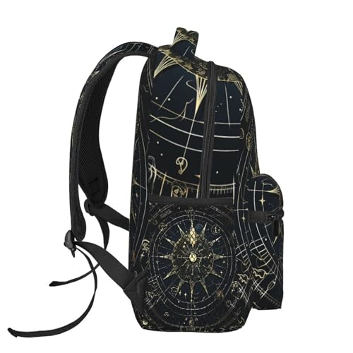 Astrological pattern Travel Backpack for Men & Women 15.6 inch Laptop Backpack Waterproof Work Back Pack - color: Astrological Pattern