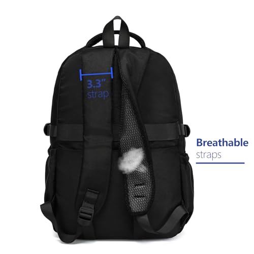 Cute Backpack for Teen Girls Boys, Aesthetic Travel Bookbag for High Middle School College Student (Black) - color: Black