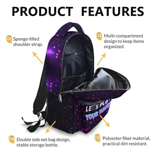 Backpack for Kids Boys Teens, Custom Gamer Schoolbag for Children Kindergarten Elementary Primary Middle College, 17 Inch Personalized Durable Gaming Bookbag for Travel Hiking - color: Game5
