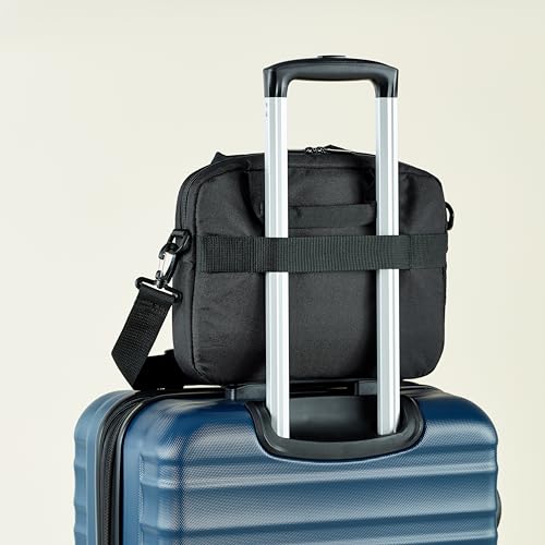 Amazon Basics 11.6 inch Laptop Bag with Shoulder Strap and Handle, Briefcase with Large Capacity Compartments for Tablets and Accessories, Black, 12-Pack - size: 11.6 Inch (Pack of 12), style: 1-pack