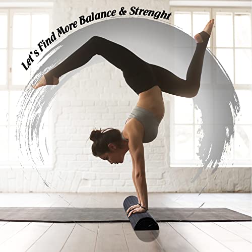 Yes4All High-Density EPP Half Round Back Roller Foam, Exercise Foam Roller for Yoga, Pilates & Stretching - 12, 18, 24, 36 inch - color: Black, style: 12 inch
