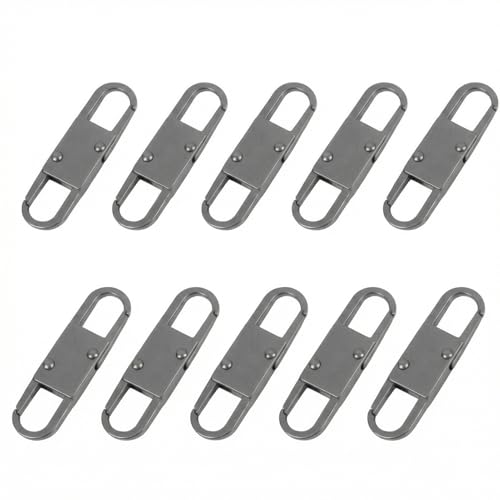 MILAKE 10 Pcs Premium Anti-Theft Zipper Lock, Small Clips for Bags, Backpacks, Purses, Luggage, Zipper Pull Replacement, Durable Multi-Color Set for Travelers, Hikers, and Daily Commuters (Gray) - color: gray