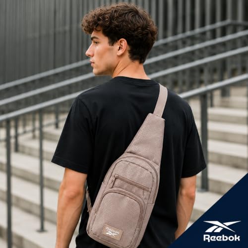 Reebok Unisex Crossbody Bag - Convertible Compact Durable Cross Body Bag for Women and Men - Gym and Travel Essentials, Size One Size, Cosmos Mocha - color: Cosmos Mocha