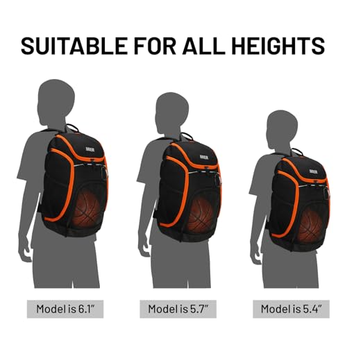 MIER Gym Backpack 40L Basketball Backpack with Ball Compartment & Shoes Storage Multi-Functional Sports Soccer Bag Large Equipment Back Pack Volleyball Backpacks for Men Women - color: Black