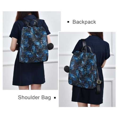 ALAZA Blue Butterflies Backpack Purse for Women Anti Theft Fashion Back Pack Shoulder Bag - color: Butterfly