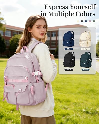 weradar Aesthetic College Backpack Women,Students Casual Travel Daypacks,High School Bookbags For Teen Girls,Cute School Backpack With Lots of Pockets(purple) - color: A2-purple