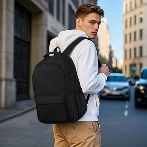 GAEKEAO Everyday Backpack for Women Men, Lightweight Casual Bookbag Travel Backpack for Work College Commute Black - color: C01 Black
