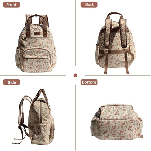 ESVAN Diaper Bag Backpack Corduroy Multifunction Baby Fashion Travel Pack office Laptop Bag - color: Brown Fawn