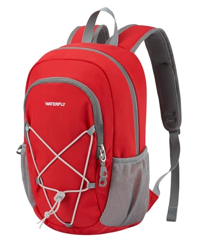 WATERFLY 12L Small Hiking Backpack: Day Pack Lightweight Travel Bag Camping Fitness Cycling Outdoor Sports Daypack For Women Men - color: Red