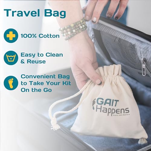 Gait Happens Foot Health Kit – Strengthen & Mobilize Your Feet. Includes: Toe Spacers, Toe Strengtheners, Massage Ball, Resistance Band and Carrying Bag - size: Small