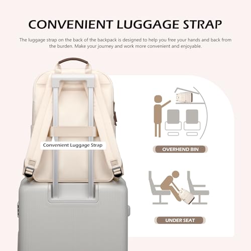 Laptop Backpack for Women Travel Carry On Bag Weekender Business Multilayer Personal Item Backpack,16 Inch,WApricot - color: C-wapricot, size: 16 Inch