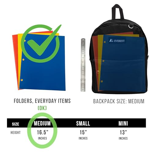 Everest 2045CR Classic Backpack, 16.5", Dark Gray - color: Dark Gray, size: One Size