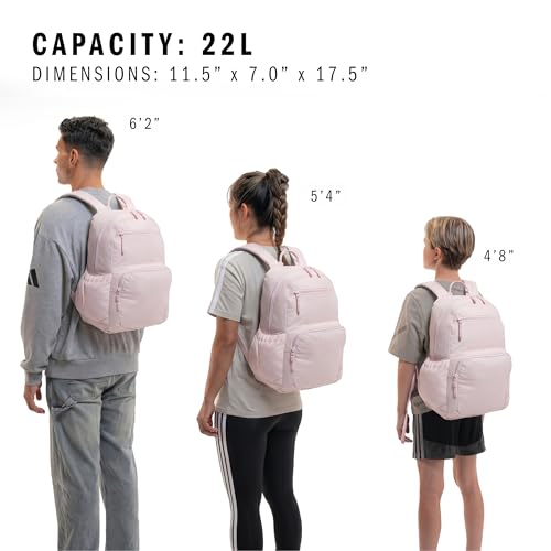 adidas Lineage Backpack for Laptop, School and Travel, 22L, Distilled Pink, OSFA - color: Distilled Pink