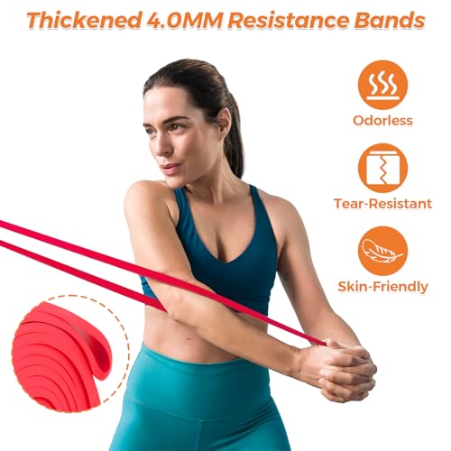 5 Levels Resistance Bands Set, with Door Anchor and Handles, Heavy Duty Pull Up Assist Bands, Workout Exercise Bands for Gym, Physical Training, Yoga and Home Fitness