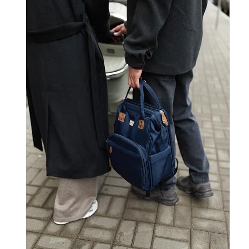 Diaper Bag Backpack, Multifunction Diaper Bag with Changing Station, Stylish Baby Bags, Large Unisex Diaper Backpack for Mom and Dad, Baby Registry Search, Portable Changing Pad – Navy Blue - color: Navy Blue