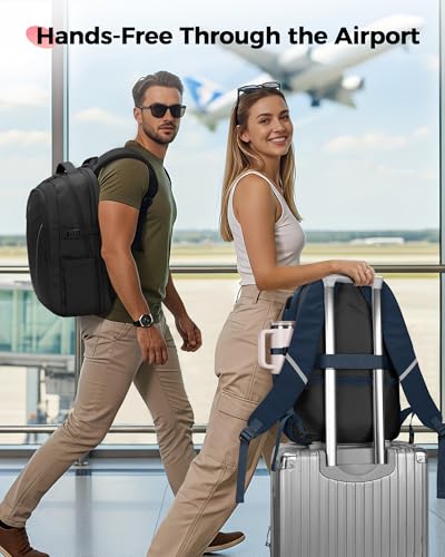 MATEIN HER Navy Blue Backpack, Computer Backpack with Water Bottle Pocket | 17.3 Inch Laptop Compartment, Water Resistant, with Lunch Compartment, RFID Pocket, Teacher Nurse, Office Commute Travel Work - color: Blue