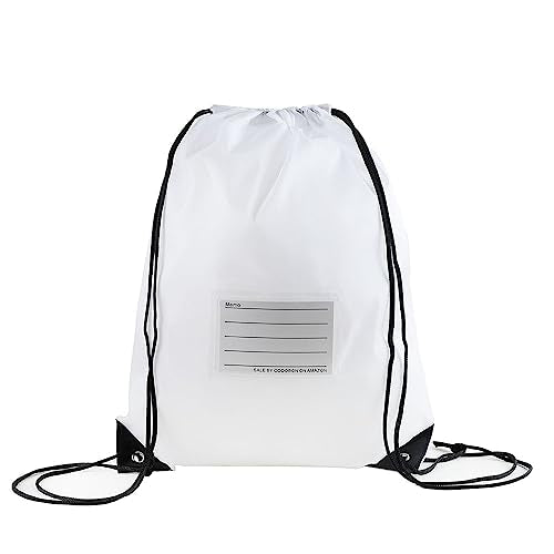 20 Pcs Drawstring Bags,Bulk Draw String Backpack, DIY Gym Sports Cinch Bag Sackpack for Women Men, White - color: White